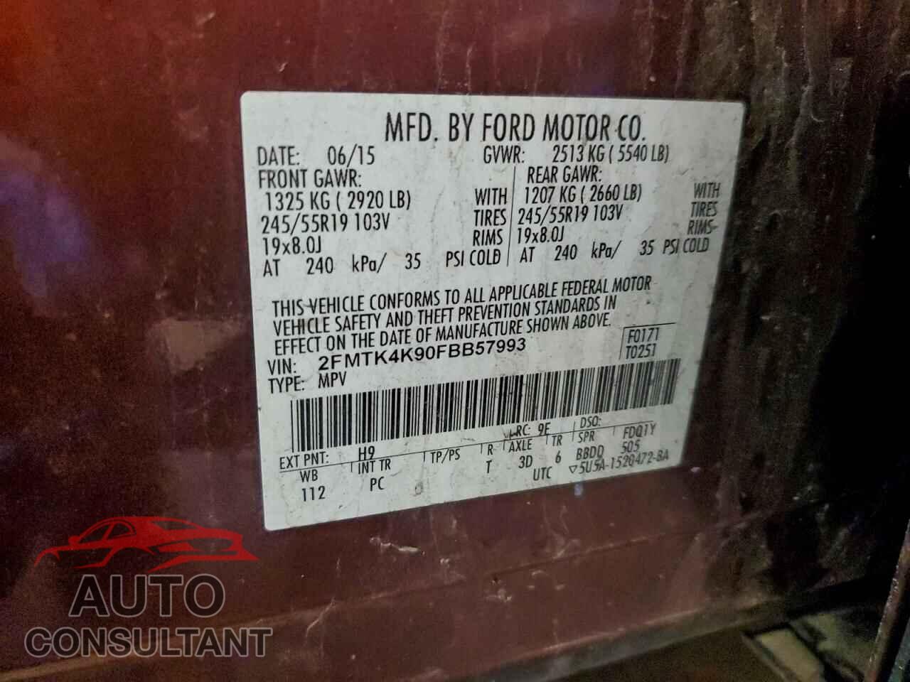 FORD EDGE 2015 - 2FMTK4K90FBB57993