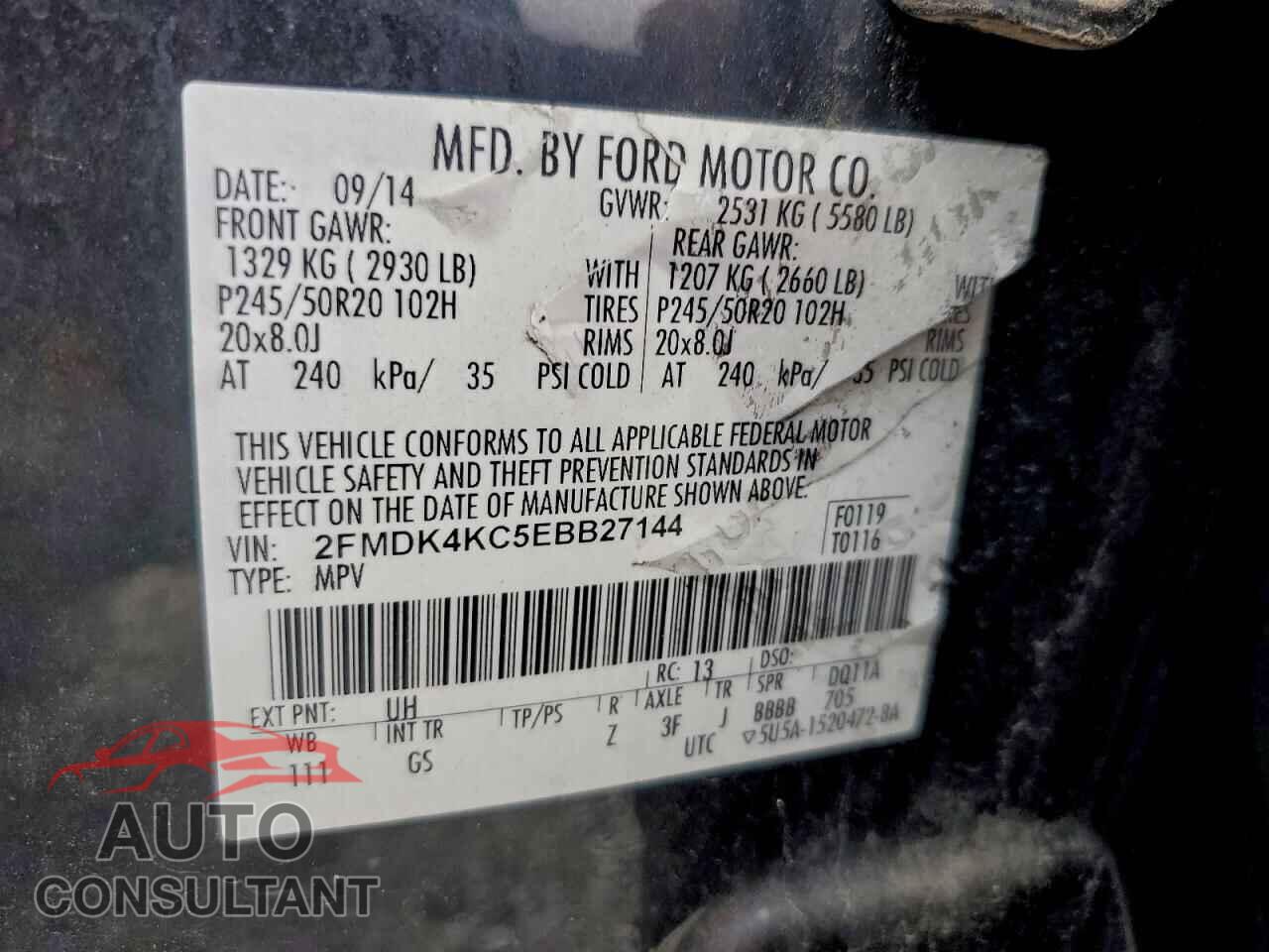 FORD EDGE 2014 - 2FMDK4KC5EBB27144