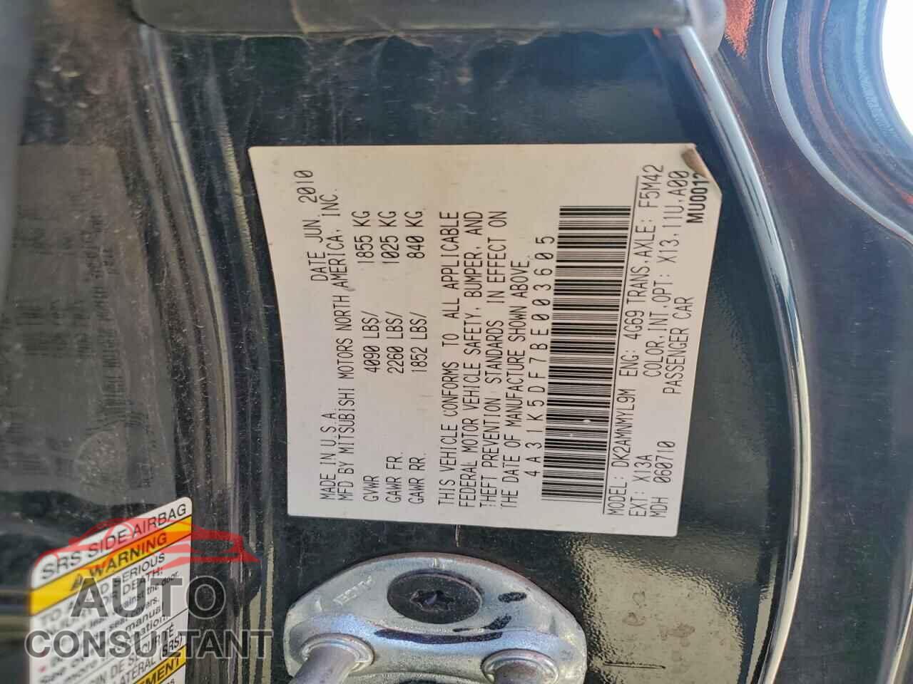 MITSUBISHI ECLIPSE 2011 - 4A31K5DF7BE003605