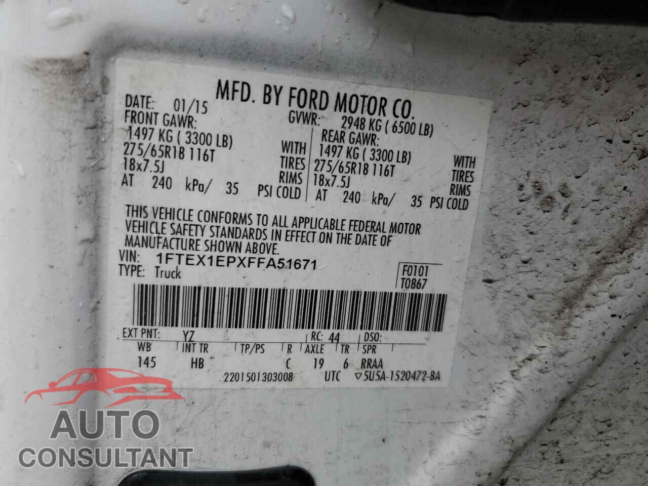 FORD F-150 2015 - 1FTEX1EPXFFA51671