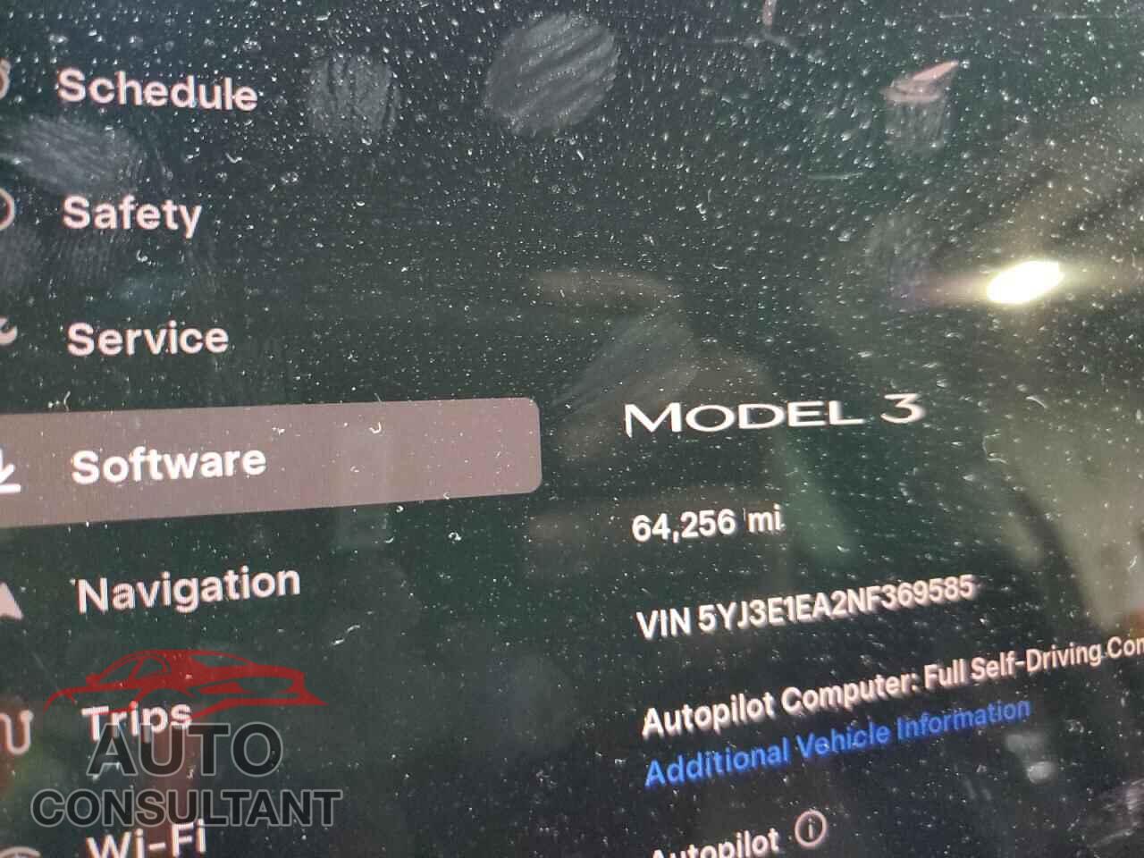 TESLA MODEL 3 2022 - 5YJ3E1EA2NF369585