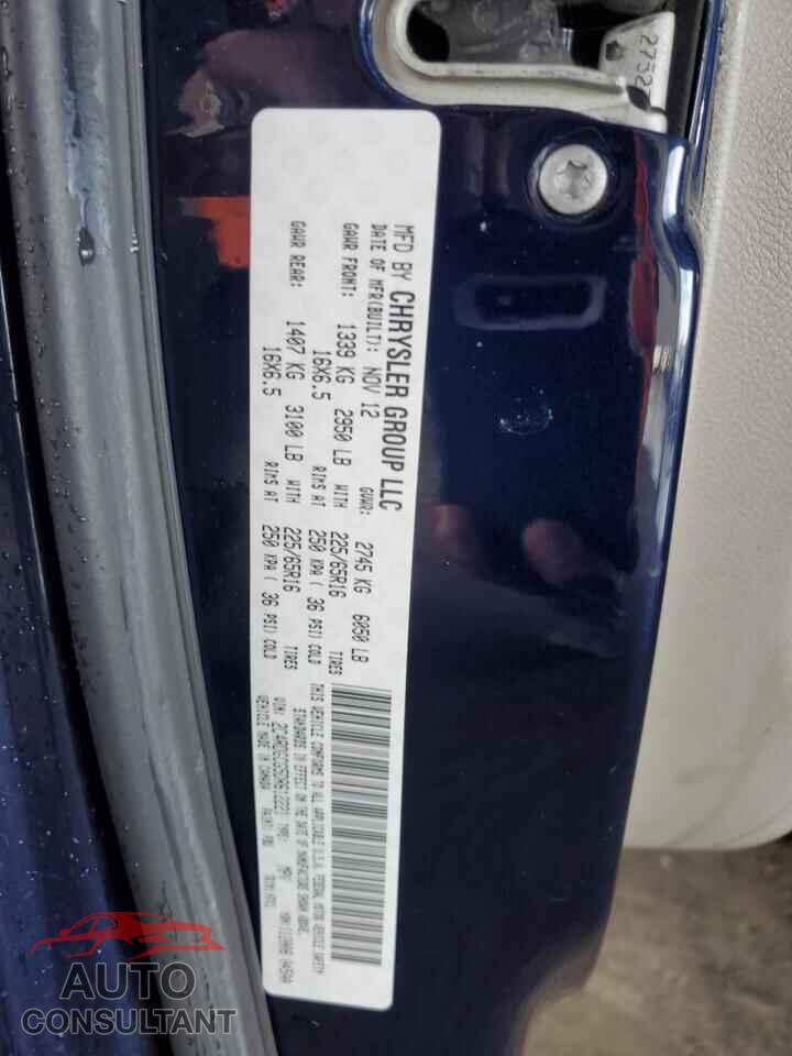 DODGE CARAVAN 2013 - 2C4RDGCG5DR612221