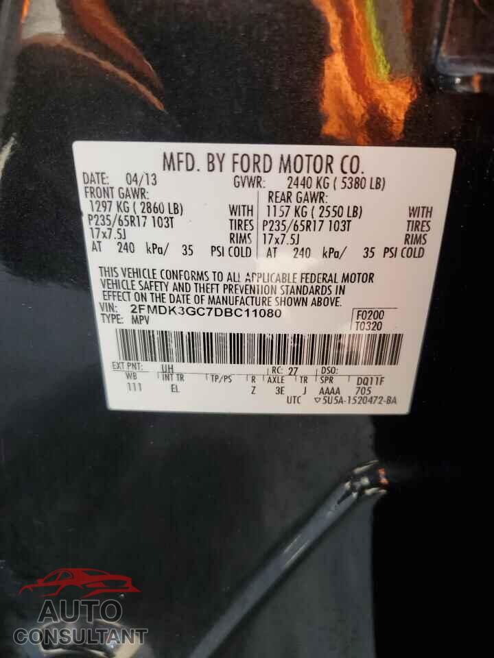 FORD EDGE 2013 - 2FMDK3GC7DBC11080