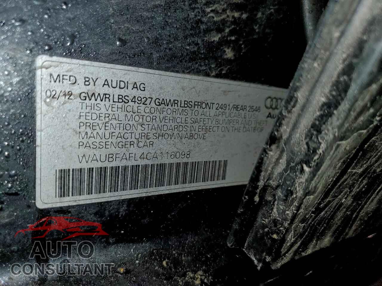 AUDI A4 2012 - WAUBFAFL4CA116098