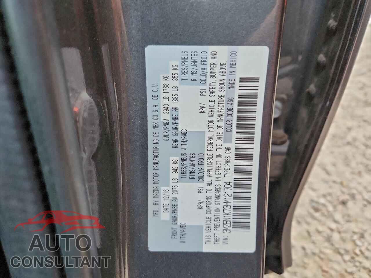 MAZDA 3 2017 - 3MZBN1K73HM121704