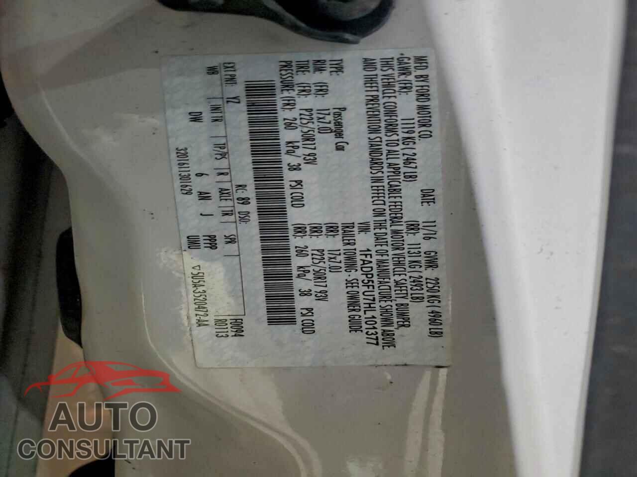 FORD CMAX 2017 - 1FADP5FU7HL101377