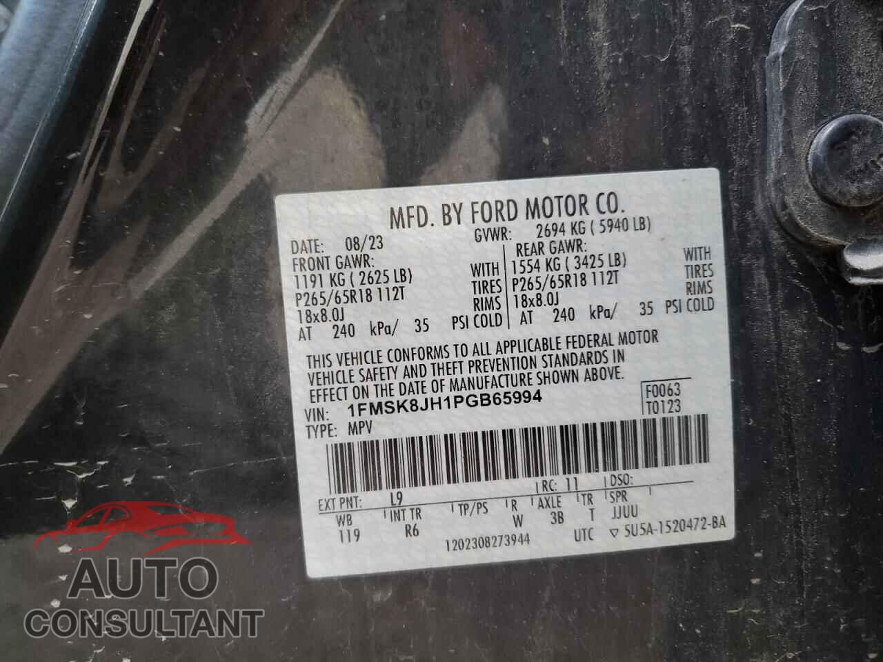 FORD EXPLORER 2023 - 1FMSK8JH1PGB65994