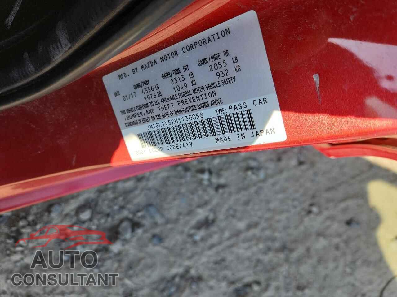MAZDA 6 2017 - JM1GL1V52H1130058