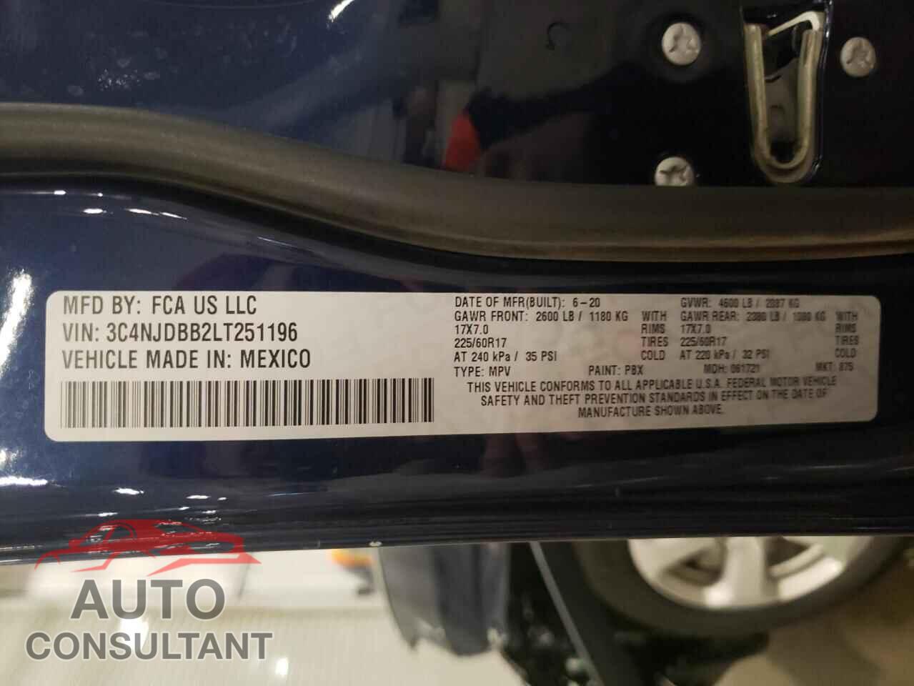 JEEP COMPASS 2020 - 3C4NJDBB2LT251196