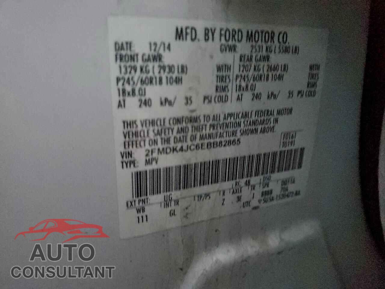 FORD EDGE 2014 - 2FMDK4JC6EBB82865