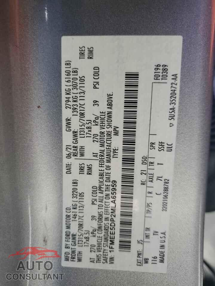 FORD BRONCO 2021 - 1FMEE5DP2MLA65959