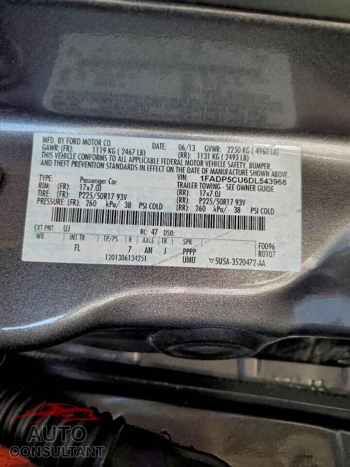 FORD CMAX 2013 - 1FADP5CU6DL543968