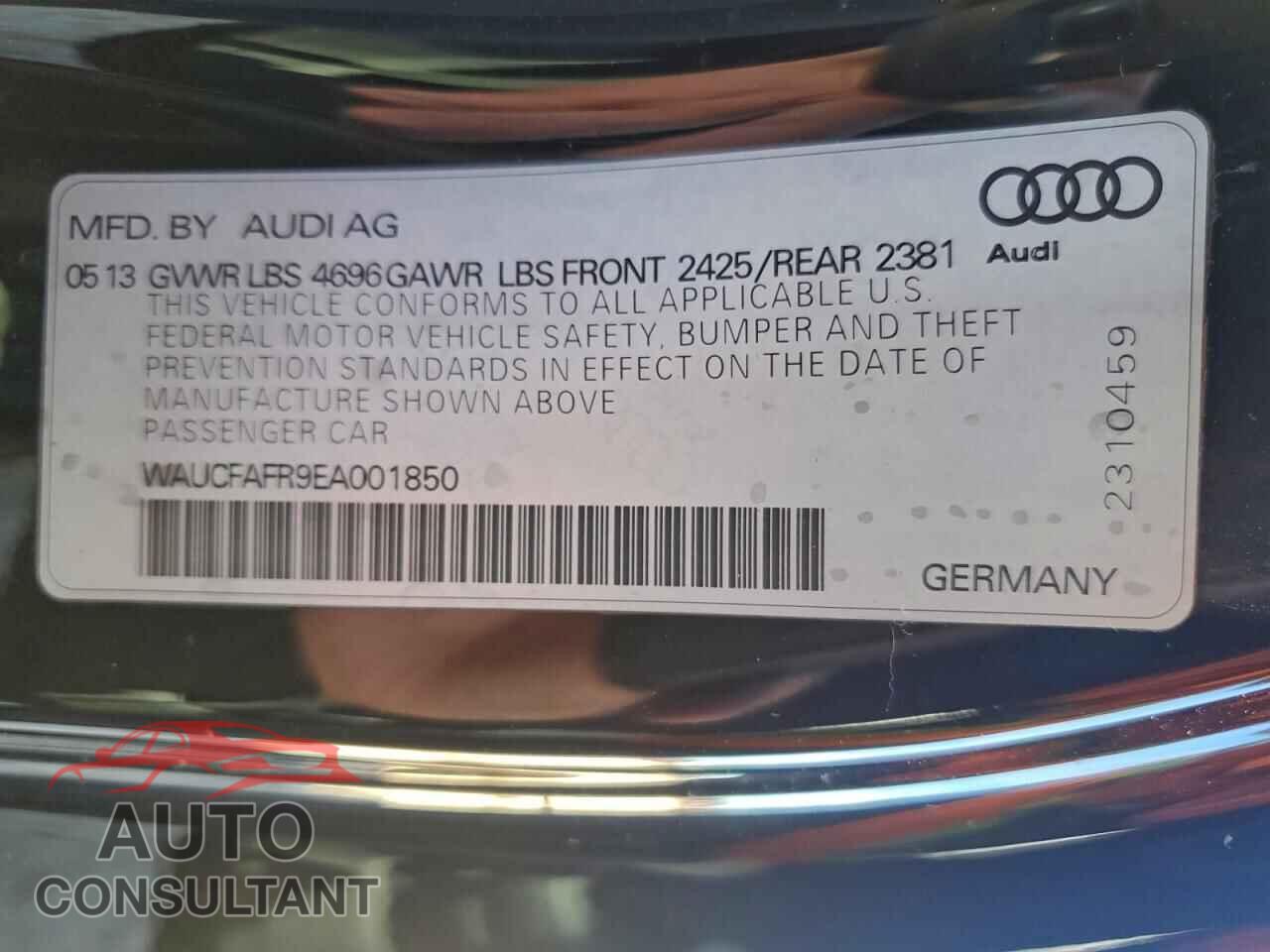 AUDI A5 2014 - WAUCFAFR9EA001850