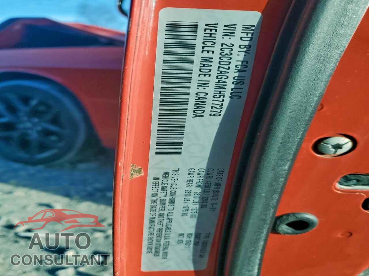DODGE CHALLENGER 2021 - 2C3CDZAG4MH577279