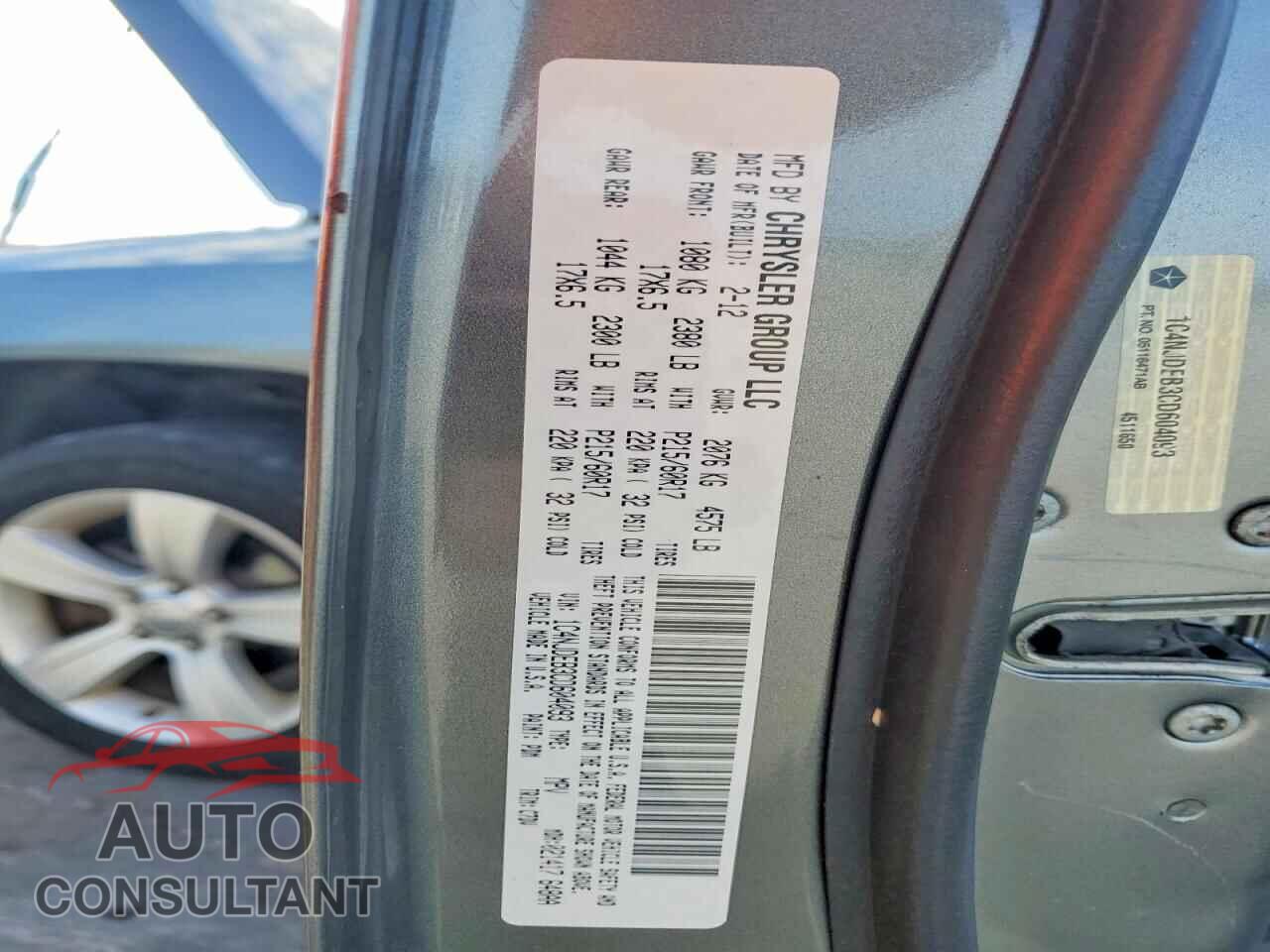 JEEP COMPASS 2012 - 1C4NJDEB3CD604093
