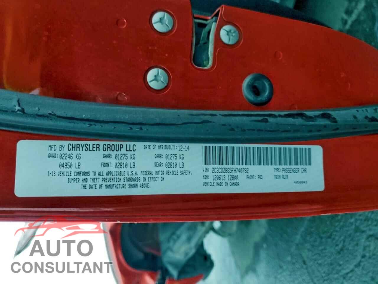 DODGE CHALLENGER 2015 - 2C3CDZBG5FH740782