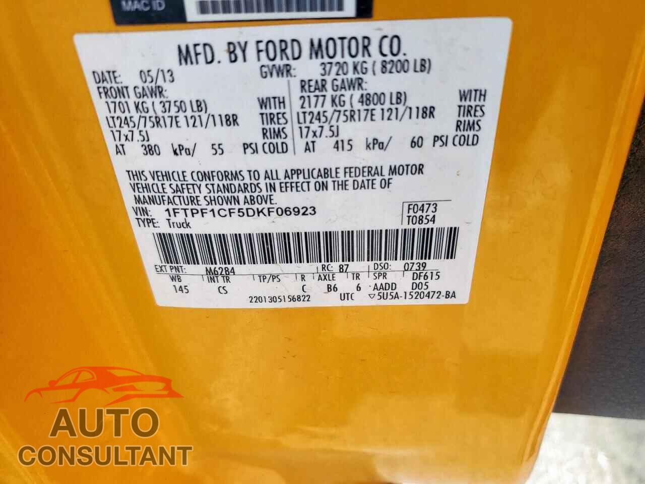 FORD All Models 2013 - 1FTPF1CF5DKF06923