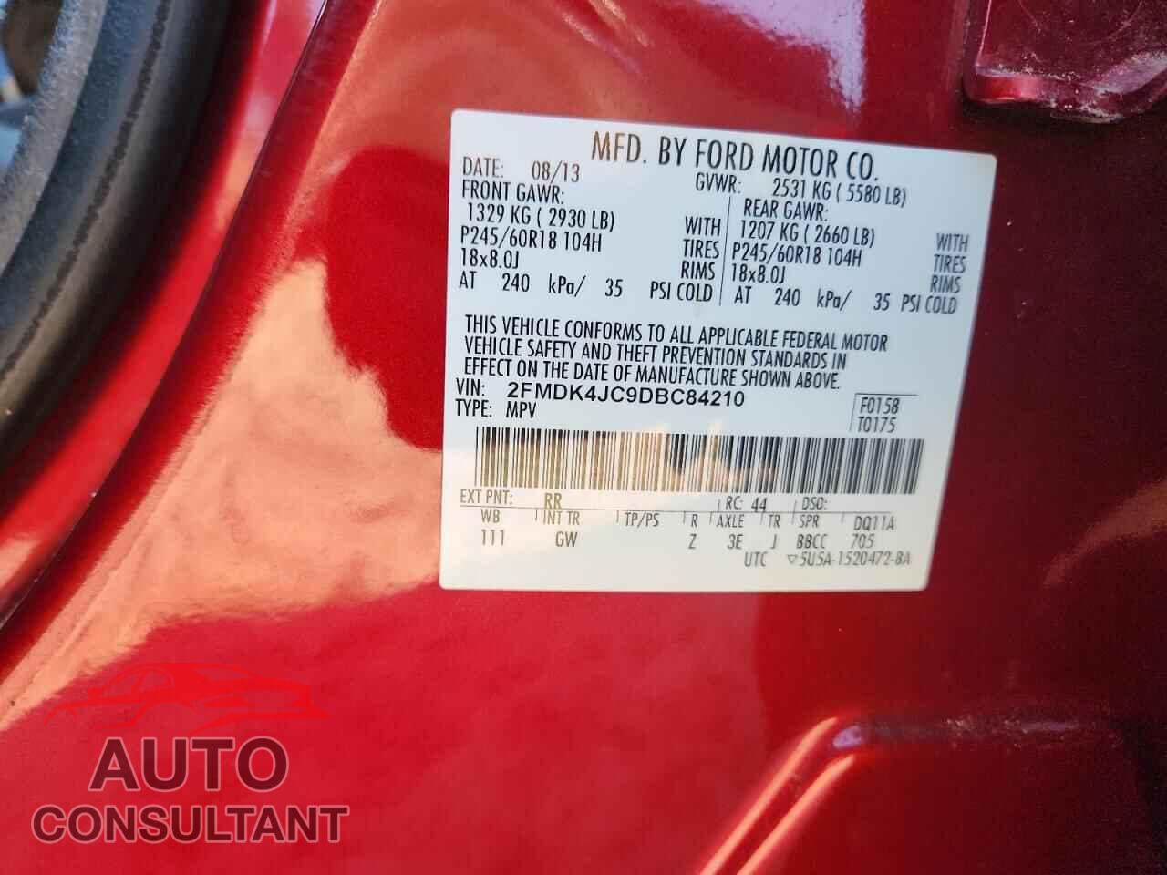 FORD EDGE 2013 - 2FMDK4JC9DBC84210