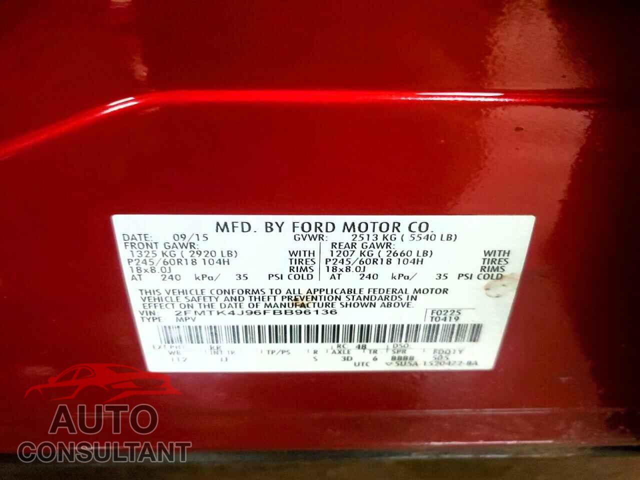 FORD EDGE 2015 - 2FMTK4J96FBB96136
