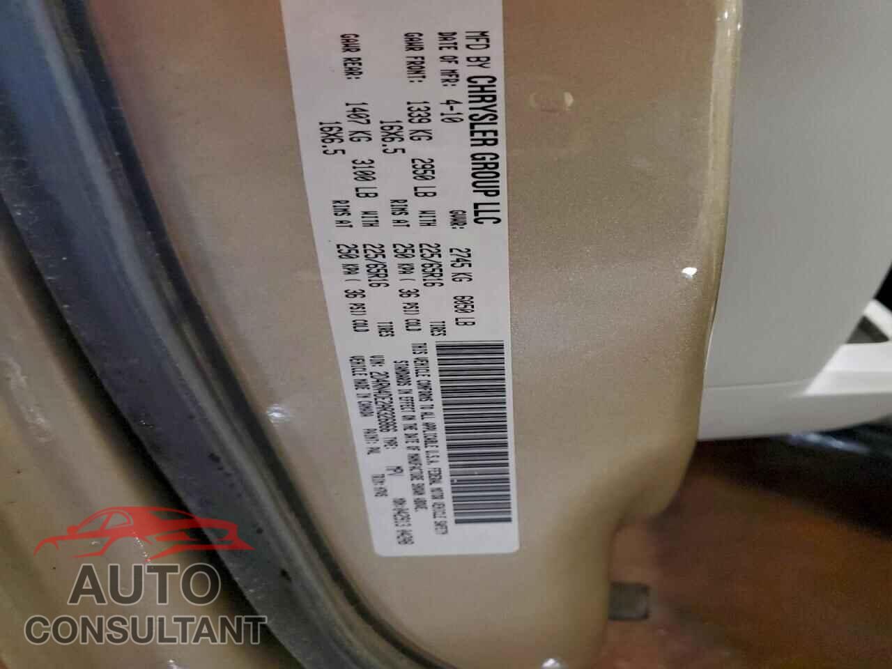DODGE CARAVAN 2010 - 2D4RN4DE2AR326866