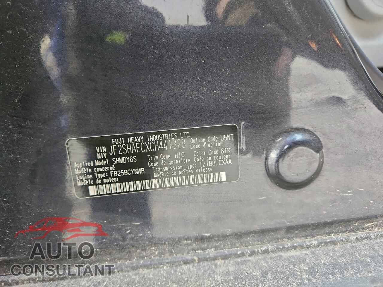 SUBARU FORESTER 2012 - JF2SHAECXCH441328