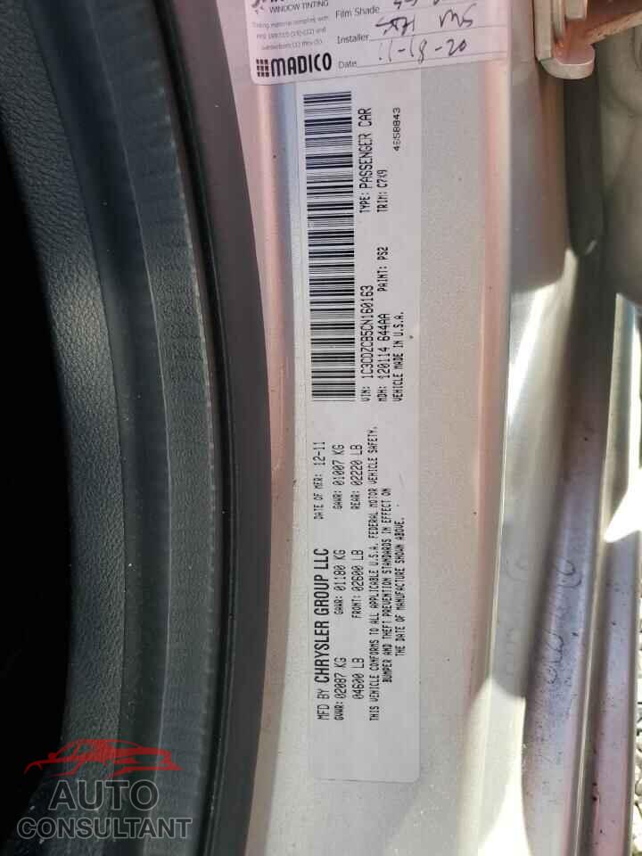 DODGE AVENGER 2012 - 1C3CDZCB5CN160163