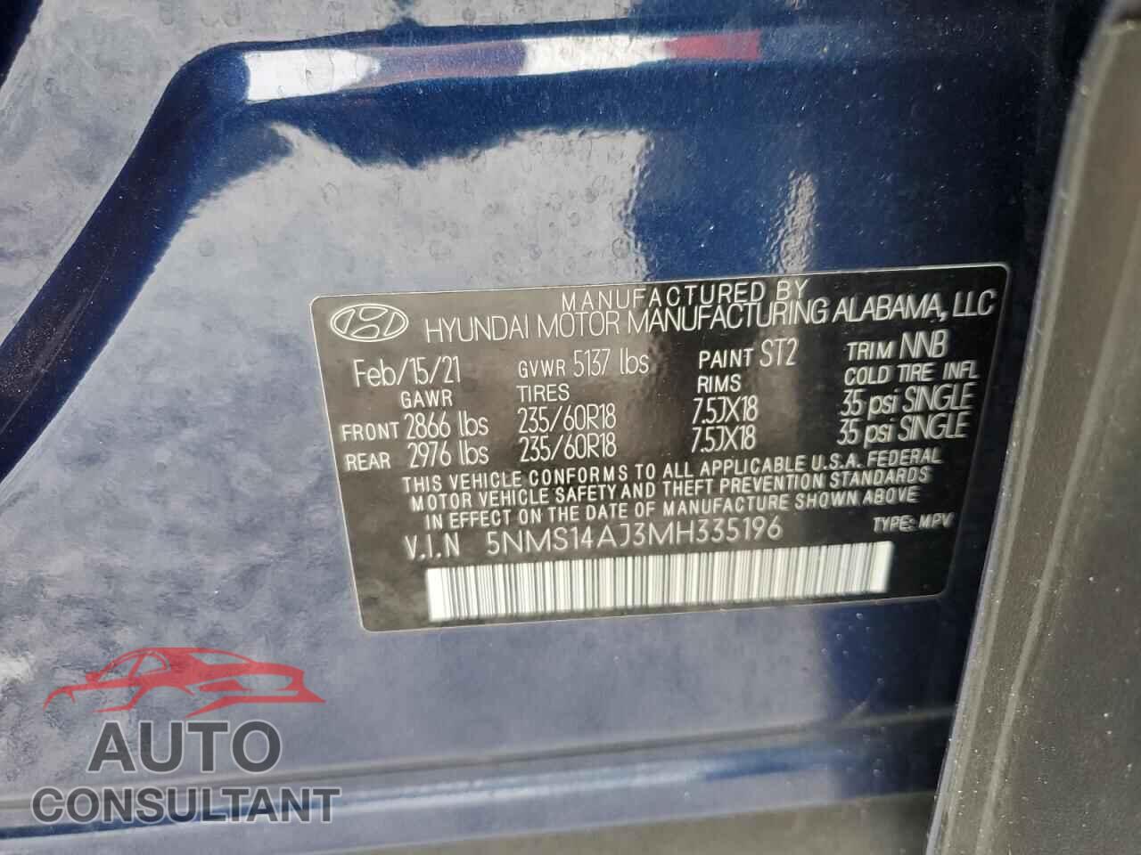 HYUNDAI SANTA FE 2021 - 5NMS14AJ3MH335196