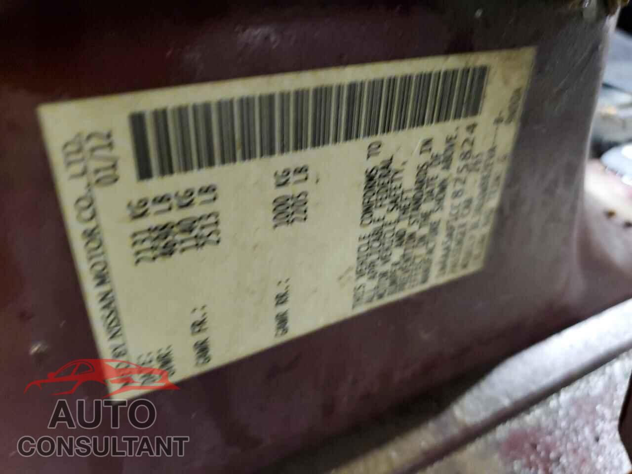 NISSAN MAXIMA 2012 - 1N4AA5AP1CC825824