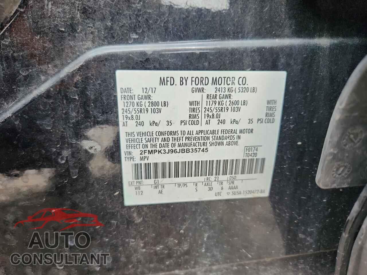FORD EDGE 2018 - 2FMPK3J96JBB35745
