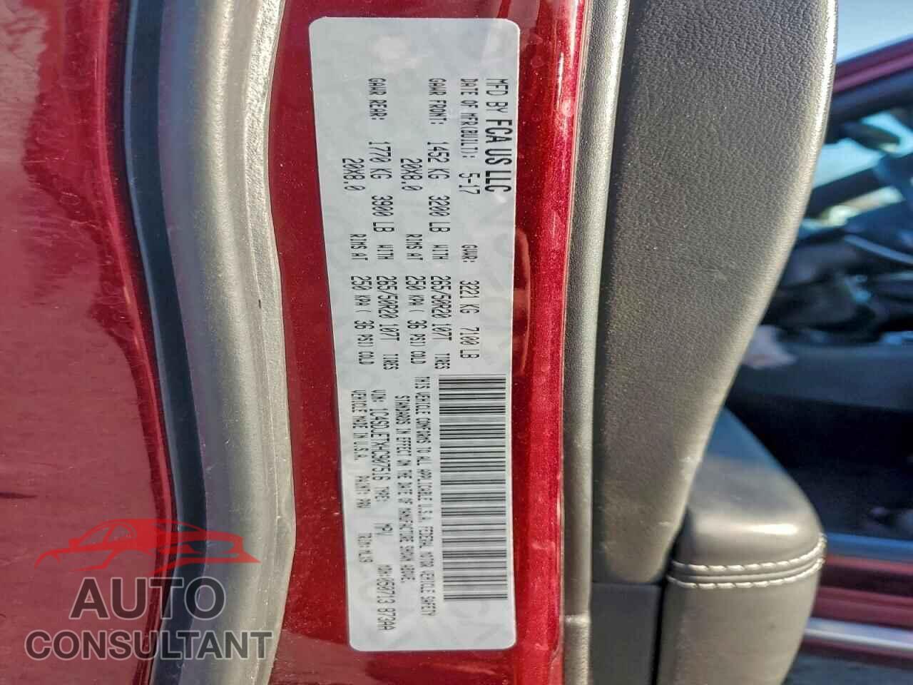 DODGE DURANGO 2017 - 1C4SDJETXHC907516