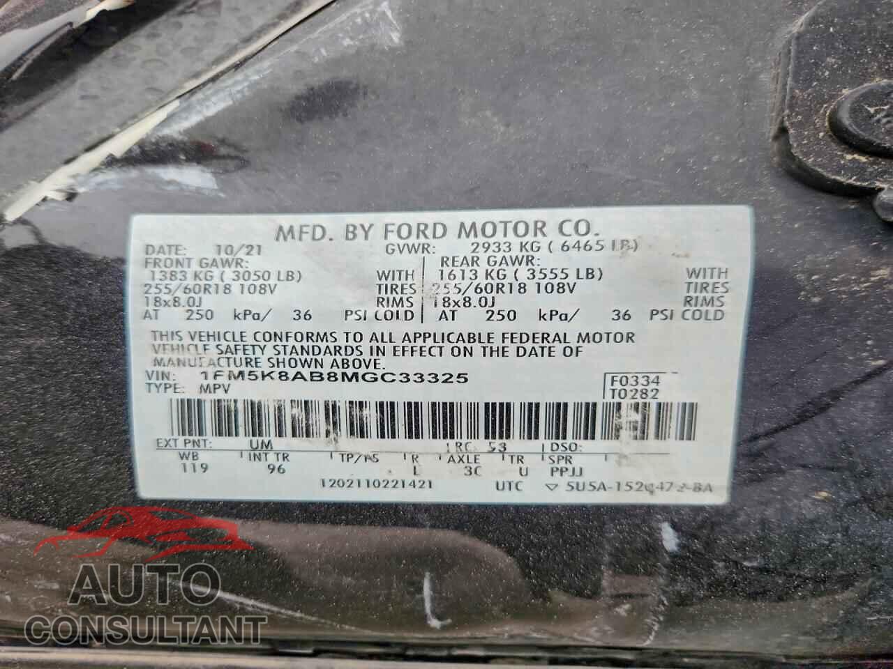 FORD EXPLORER 2021 - 1FM5K8AB8MGC33325