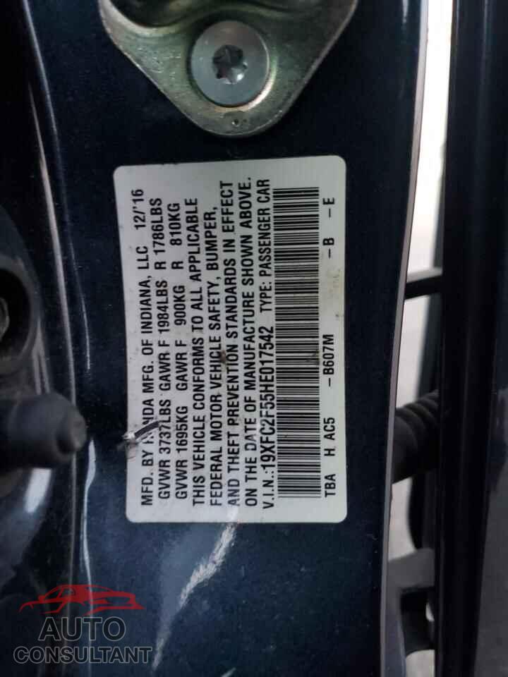 HONDA CIVIC 2017 - 19XFC2F55HE017542