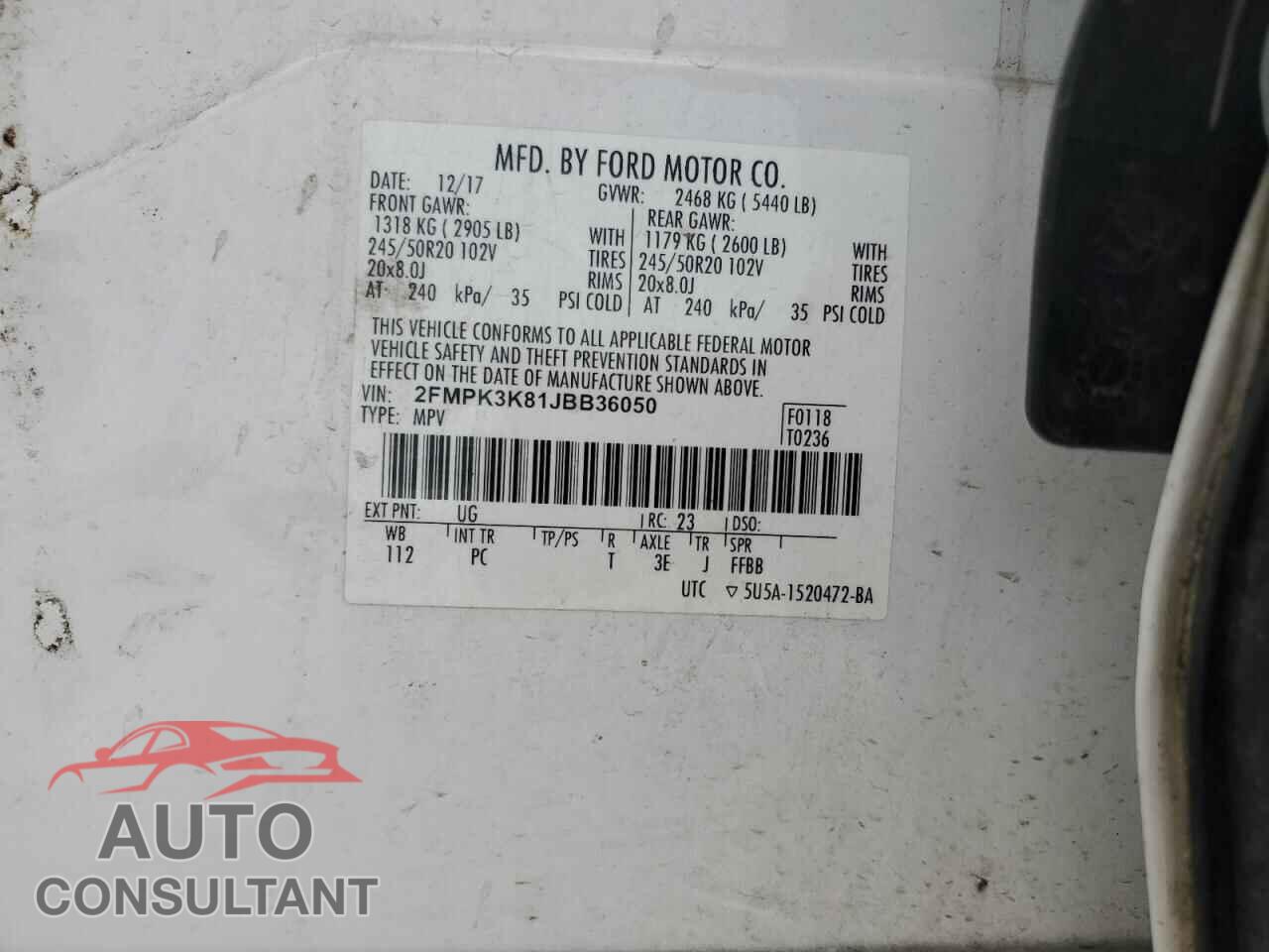 FORD EDGE 2018 - 2FMPK3K81JBB36050