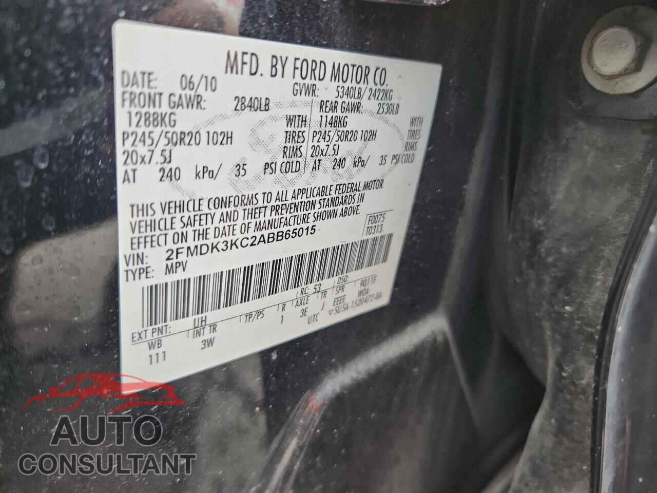 FORD EDGE 2010 - 2FMDK3KC2ABB65015