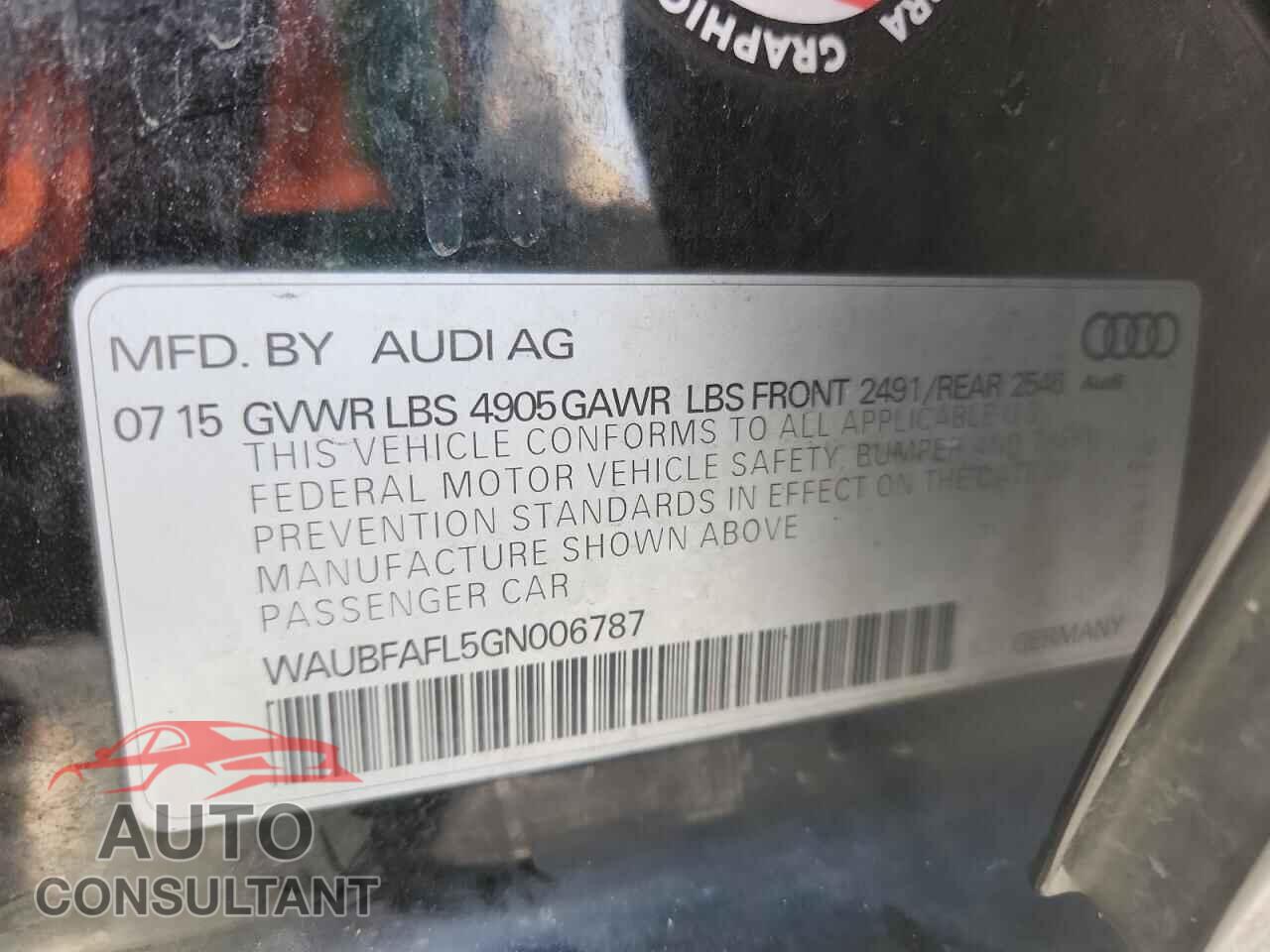 AUDI A4 2016 - WAUBFAFL5GN006787