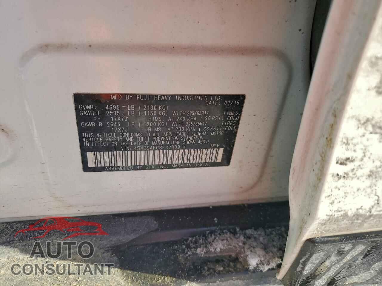 SUBARU OUTBACK 2015 - 4S4BSAFC8F3288914