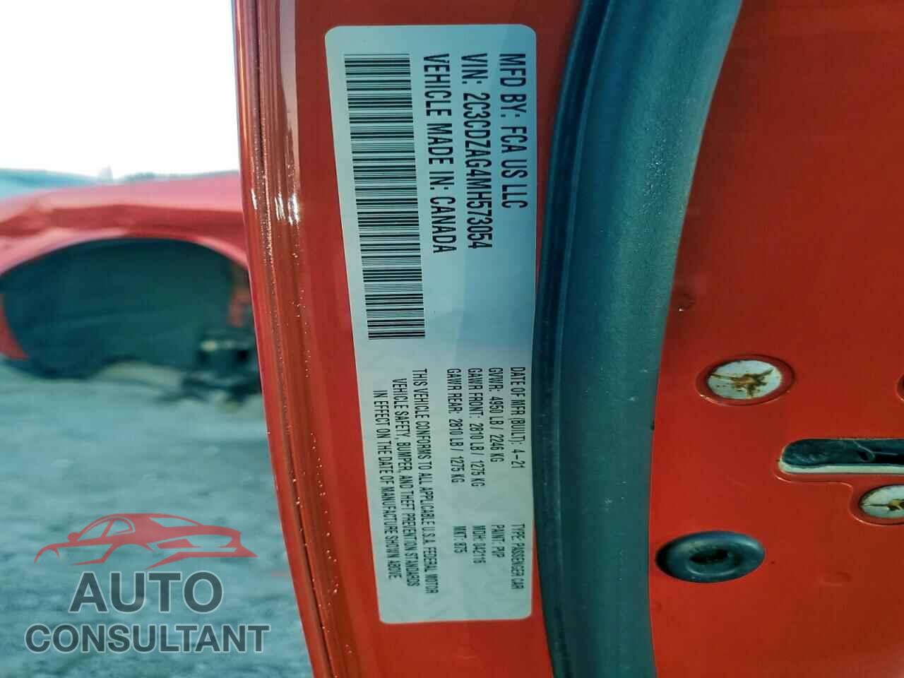 DODGE CHALLENGER 2021 - 2C3CDZAG4MH573054