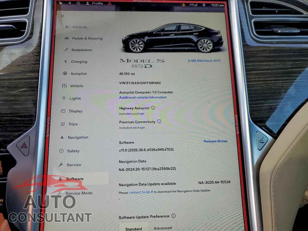 TESLA MODEL S 2015 - 5YJSA1H24FF091480