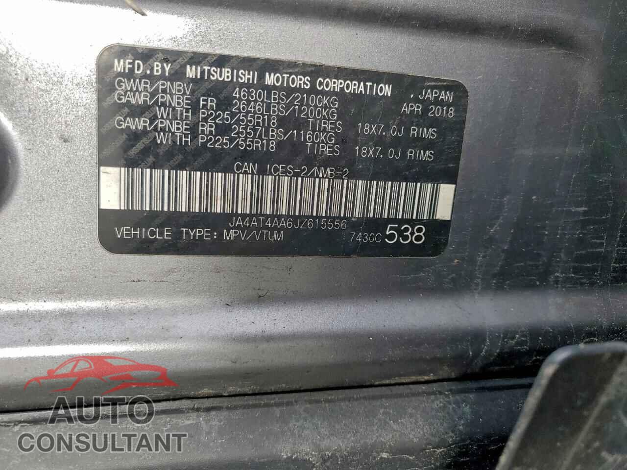 MITSUBISHI ECLIPSE 2018 - JA4AT4AA6JZ615556