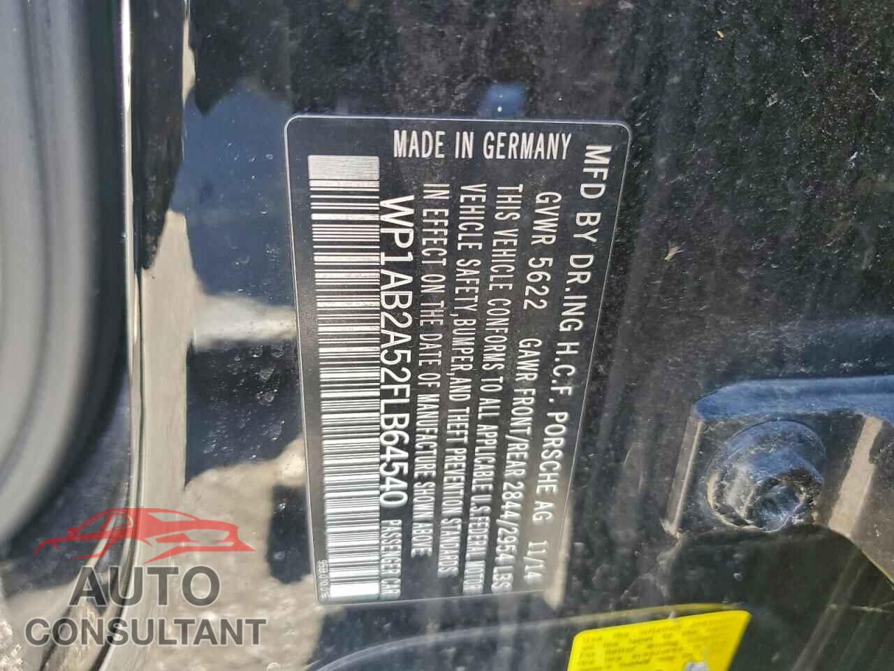 PORSCHE MACAN 2015 - WP1AB2A52FLB64540
