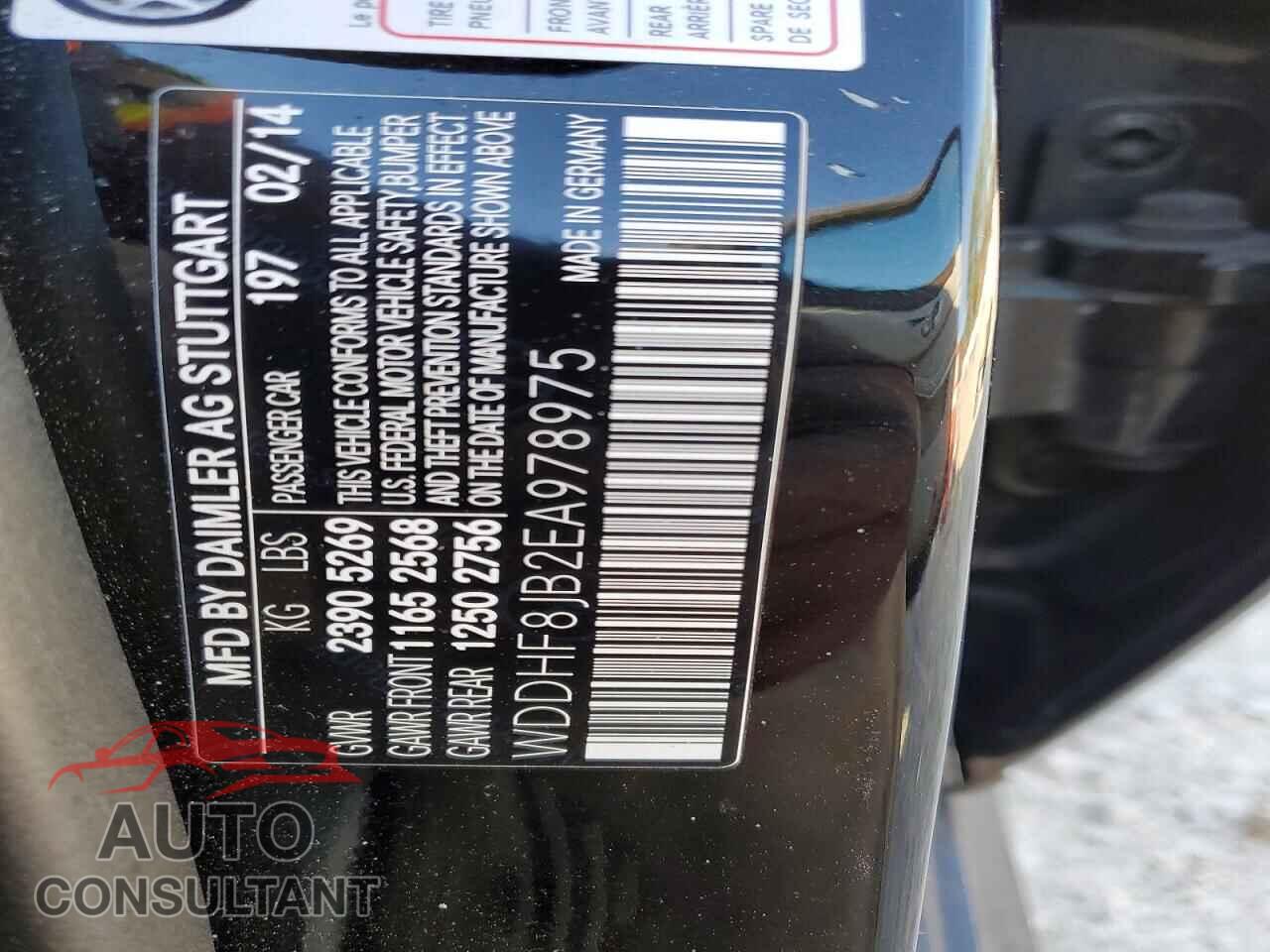 MERCEDES-BENZ E-CLASS 2014 - WDDHF8JB2EA978975