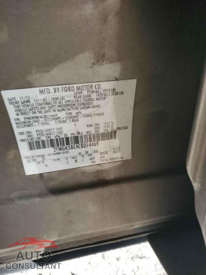 FORD FLEX 2012 - 2FMGK5BC4CBD14469