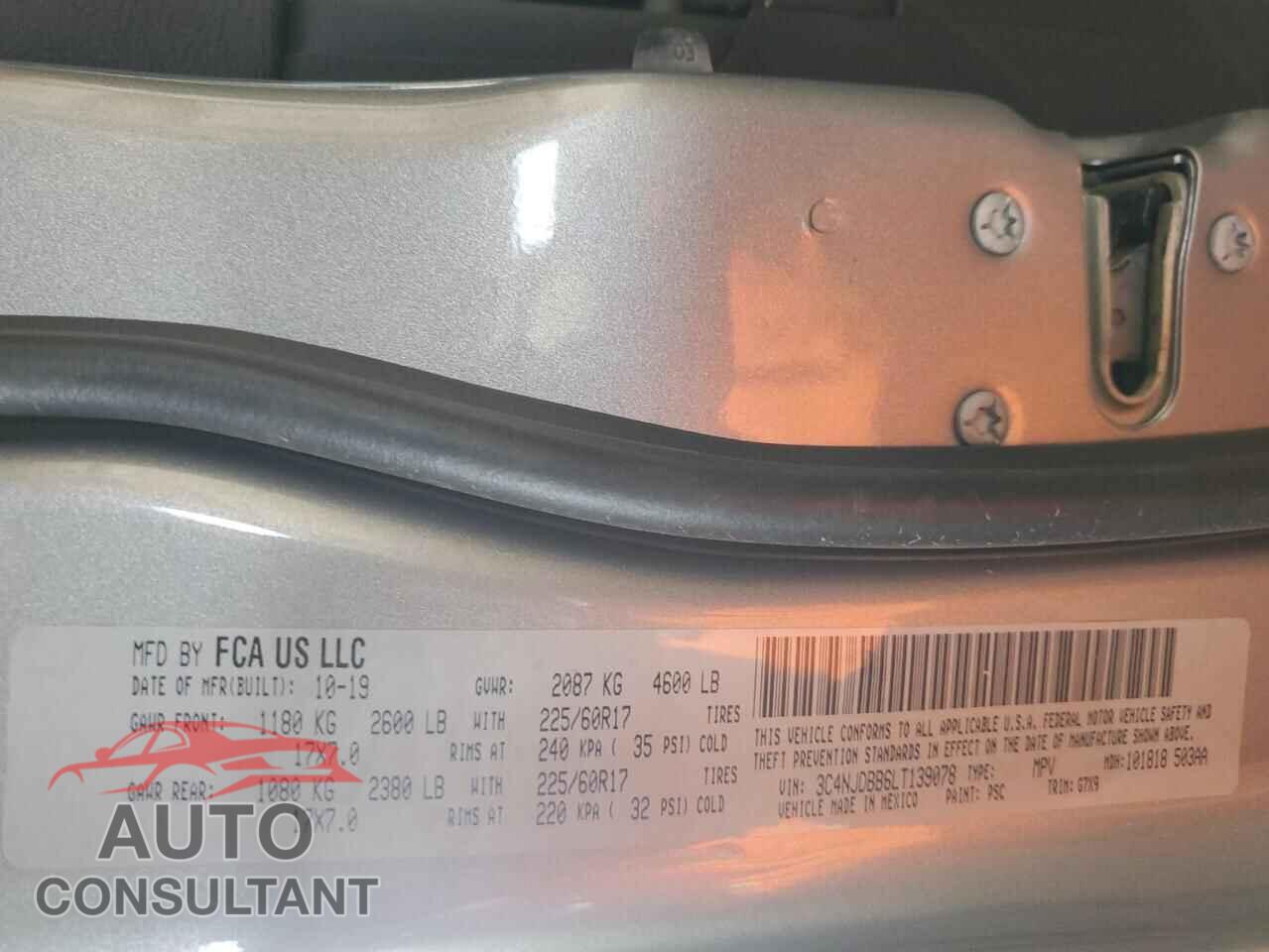 JEEP COMPASS 2020 - 3C4NJDBB6LT139078