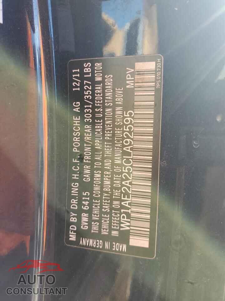 PORSCHE CAYENNE 2012 - WP1AE2A25CLA92595