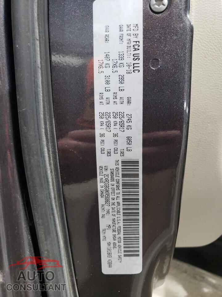 DODGE CARAVAN 2019 - 2C4RDGBG0KR568627