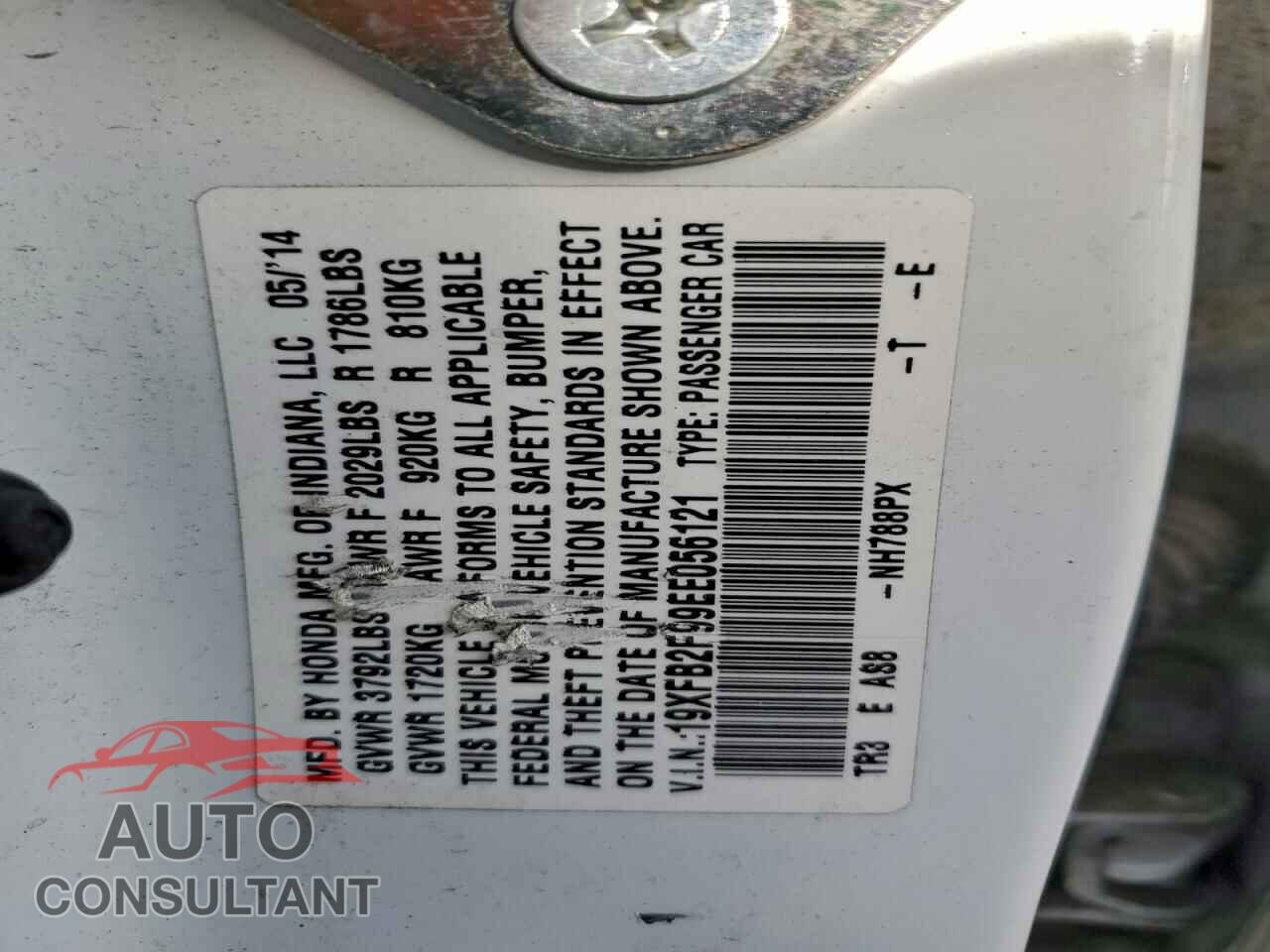 HONDA CIVIC 2014 - 19XFB2F99EE056121
