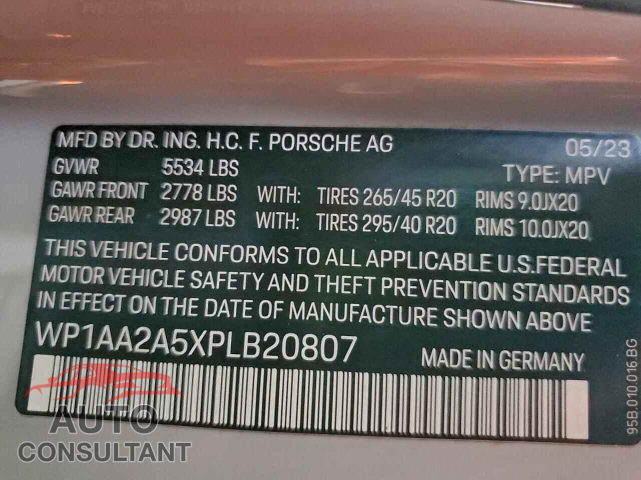 PORSCHE MACAN BASE 2023 - WP1AA2A5XPLB20807