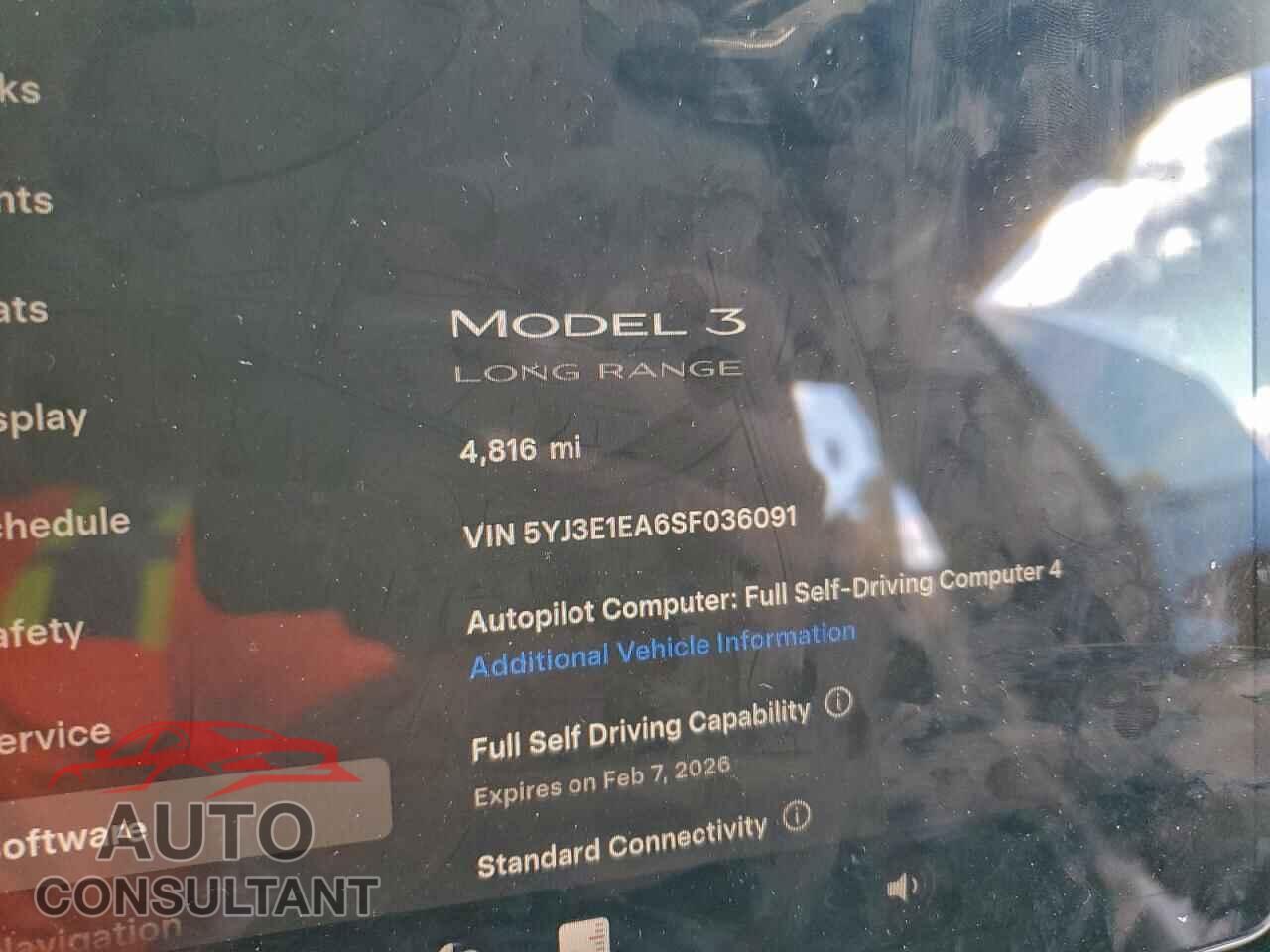 TESLA MODEL 3 2025 - 5YJ3E1EA6SF036091