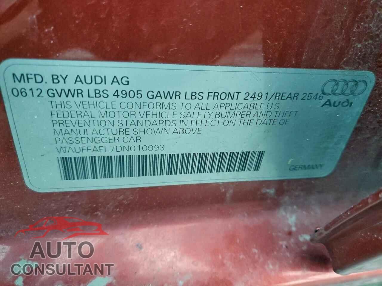 AUDI A4 2013 - WAUFFAFL7DN010093