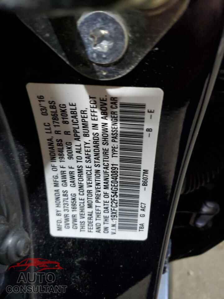 HONDA CIVIC 2016 - 19XFC2F54GE040891